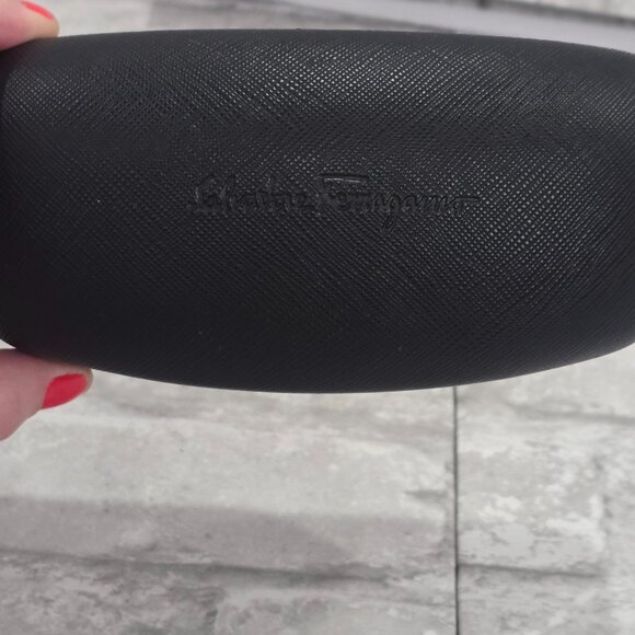 Salvatore Ferragamo Sunglasses Eyeglass Clamshell Case Hard Case Black Fliptop - Picture 3 of 6